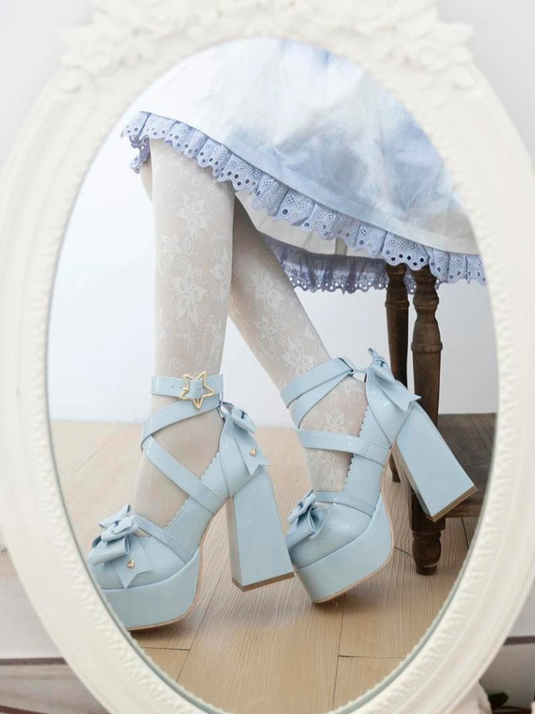 Pastel color fashion heels