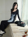 3D Body Print Maxi Dress