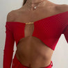 Baddie Knitted Open Front Crop Top