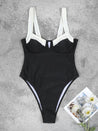 Black & White High Leg Swimsuit