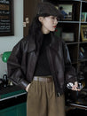 Brown Faux Leather Jacket