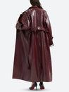 Burgundy Faux Leather Coat