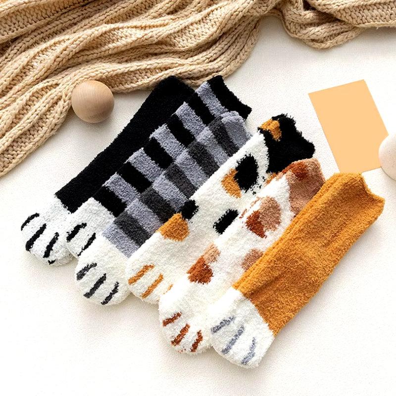 Cat Paw Plush Socks