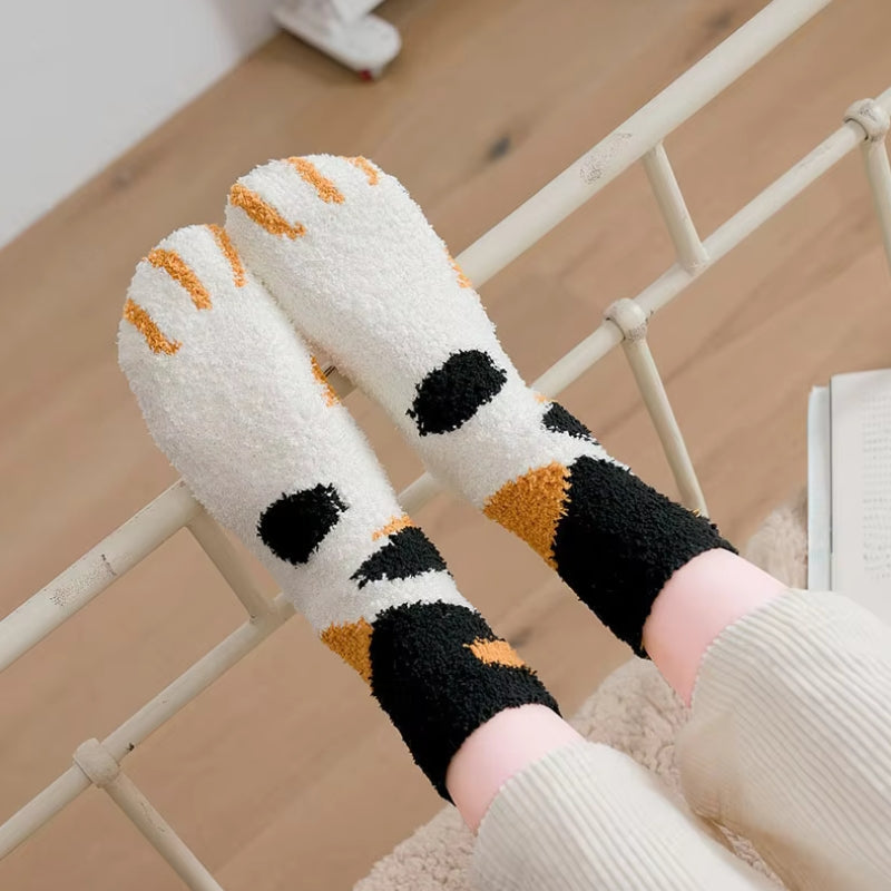 Cat Paw Plush Socks