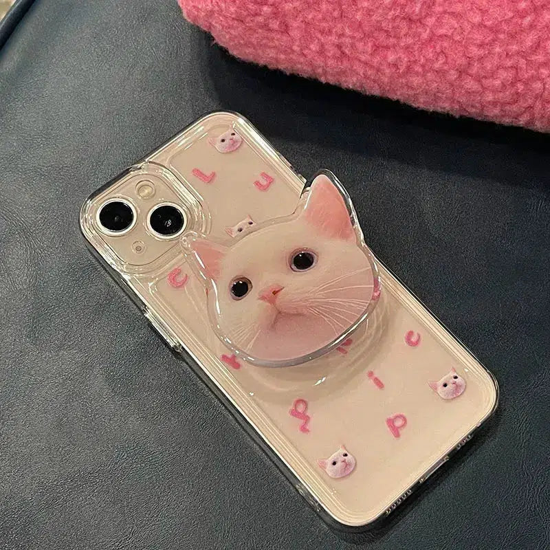 Cat Popsocket Clear Phone Case