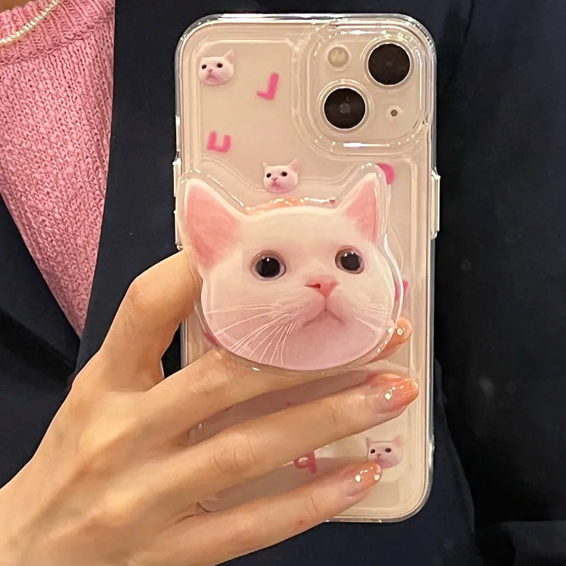 Cat Popsocket Clear Phone Case