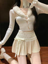 Coquette Lace Pleated Mini Skirt