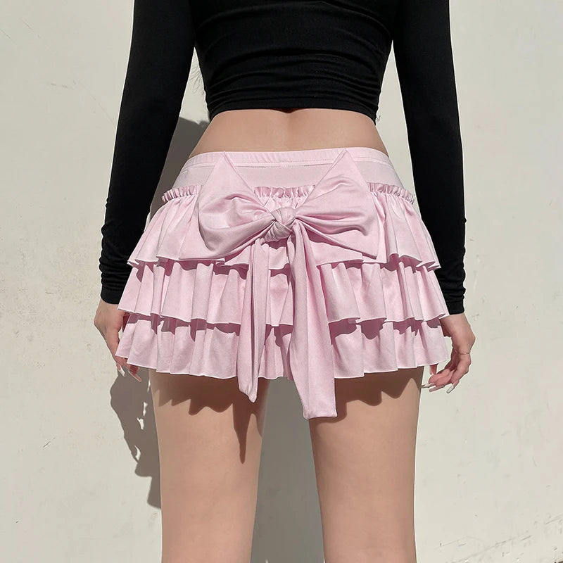 Y2k Pink Trim Crop Top Bow Cute Sweet T Shirt Women Retro Short Sleeve Lace  Patched Summer Tee Korean Tshirt Coquette Aesthetic
