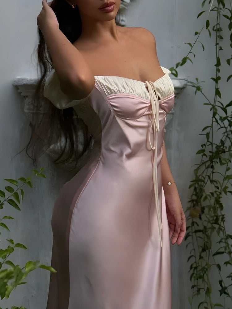 Coquette Princess Satin Maxi Dress