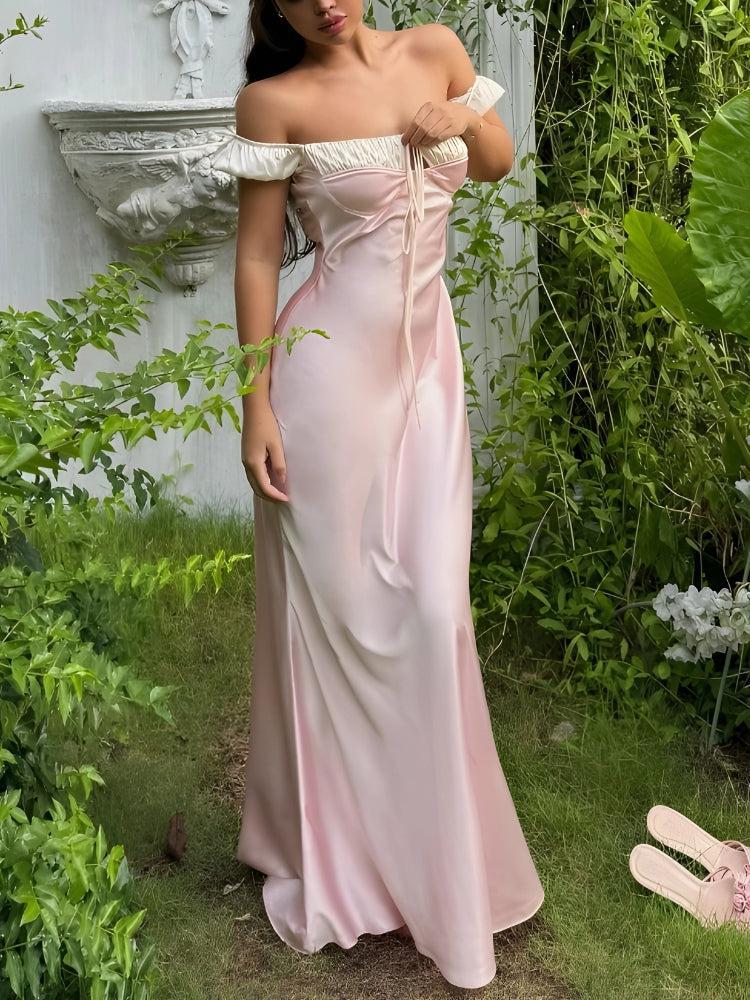 Coquette Princess Satin Maxi Dress