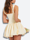 Coquette Ruched Bubble Skirt Mini Dress
