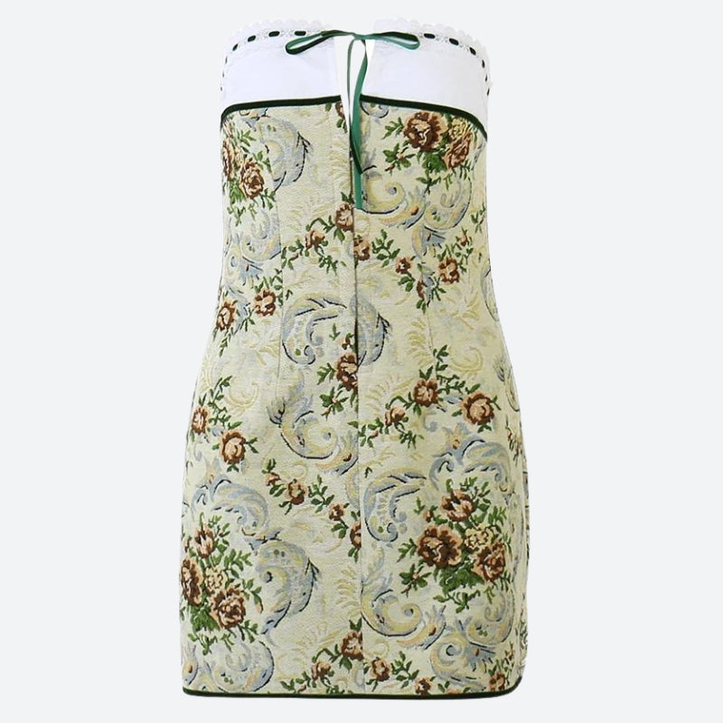 Cottagecore Floral Tube Mini Dress