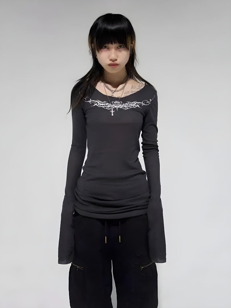 Cyberpunk Extra Long Sleeve Top