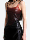 Cyberpunk Faux Leather Midi Dress