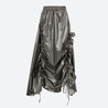 Cyberpunk Ruched Parachute Maxi Skirt