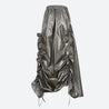 Cyberpunk Ruched Parachute Maxi Skirt