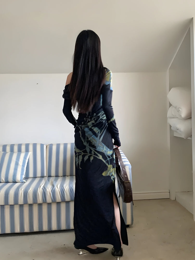 Dark Fairy One Shoulder Maxi Dress