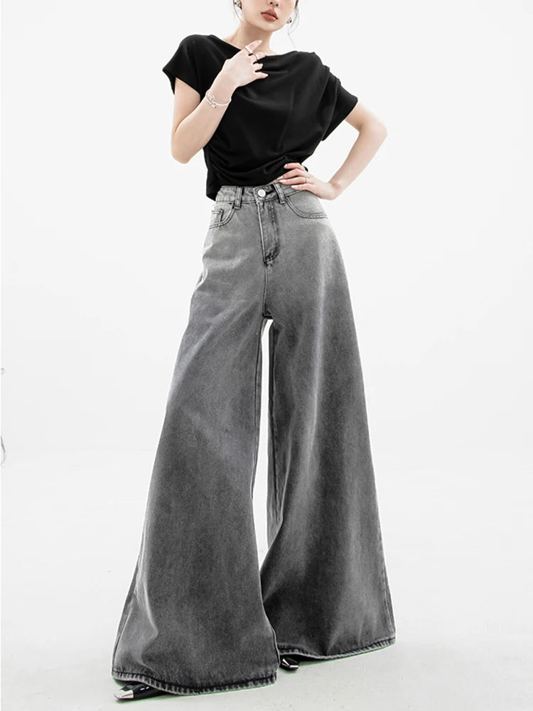 Dark Wash Super Wide Leg Jeans