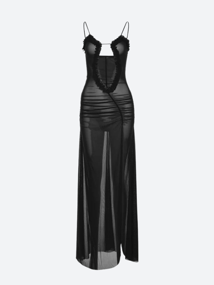 Deep Plunge Slit Maxi Dress