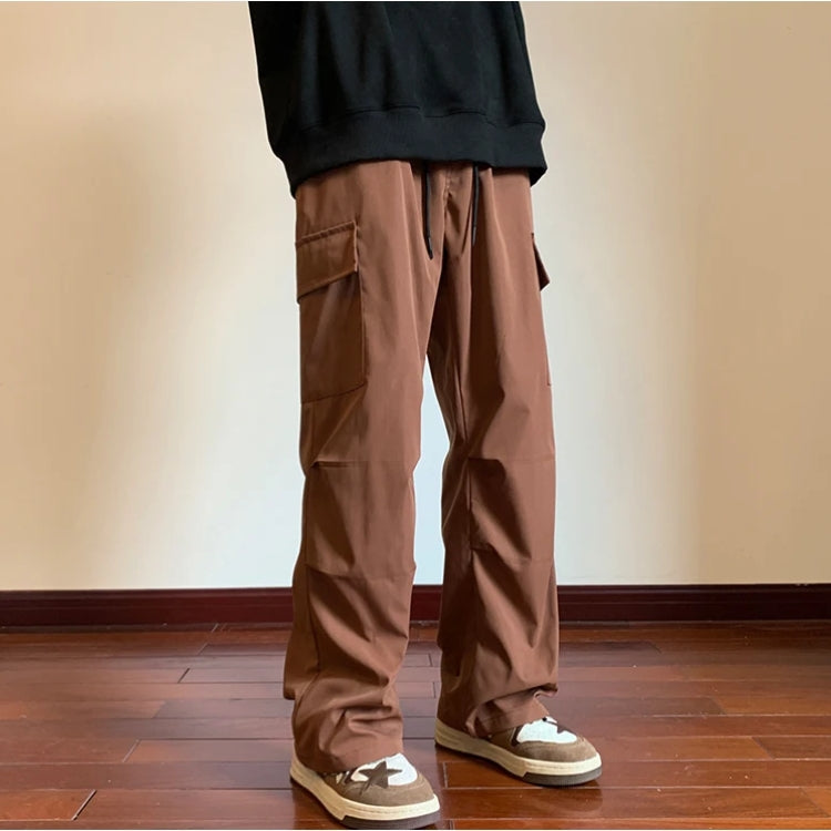 Litlookz Studio Elastic Waist Wide Leg Cargo Pants
