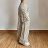 Drawstring Low Rise Cargo Pants