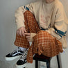 Elasticated Waist Checkered Sweatpants