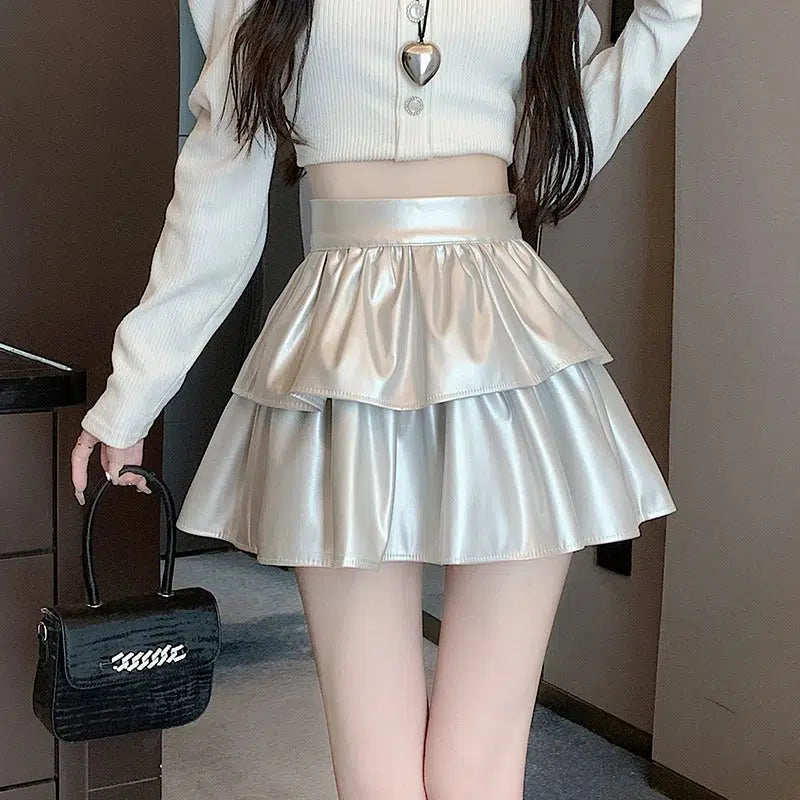 Faux Leather A-Line Mini Skirt