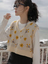 Floral Cropped Sweater Vest