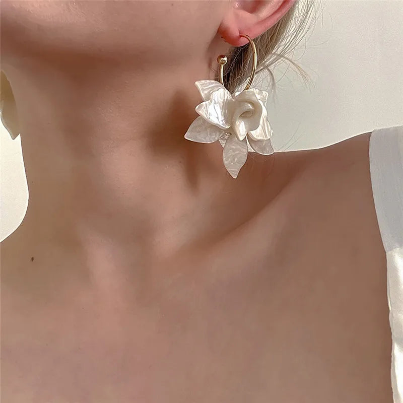 Flower Hoop Earrings