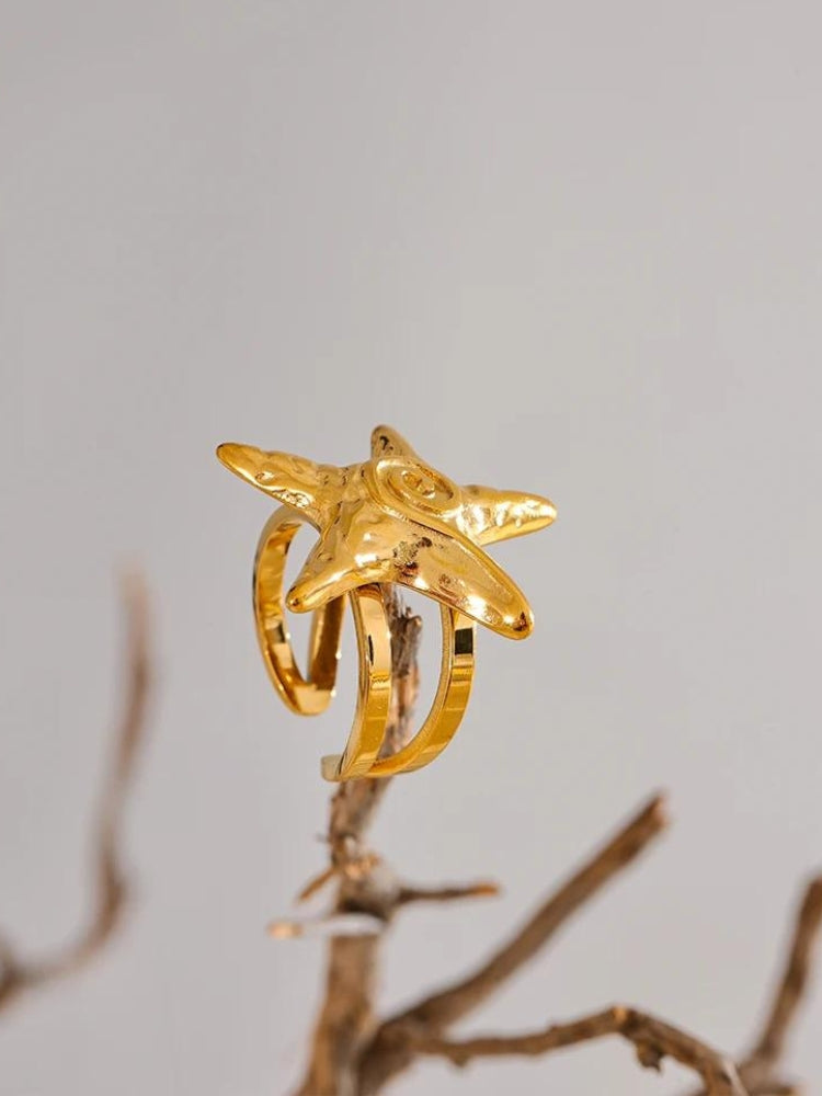 Gold Starfish Ring