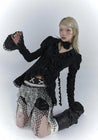 Goth Asymmetric Ruched Sleeve Blouse