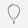 Goth Double Chain Cross Necklace