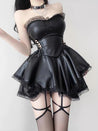 Goth Faux Leather Mini Dress