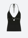 Grunge Belted Halter Neck Top