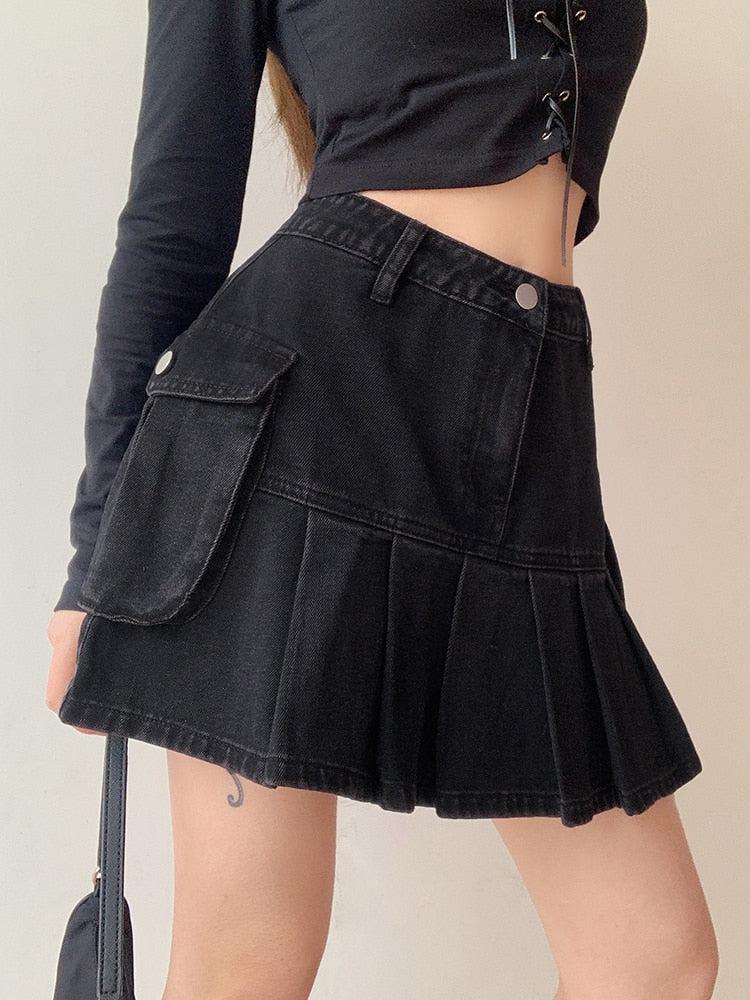 Black denim clearance skirt outfit 6x9