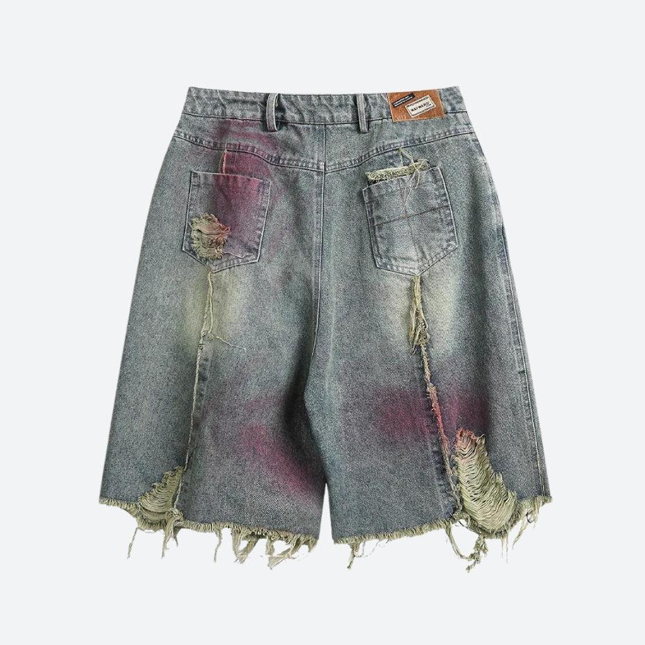 Grunge Distressed Denim Shorts