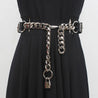 Grunge Lock Faux Leather Chain Belt