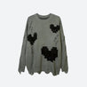 Grunge Pixel Hearts Knitted Sweater