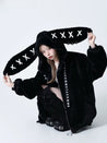 Grunge Rabbit Ear Plush Jacket