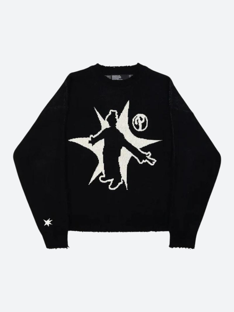 Grunge Starboy Distressed Knitted Sweater