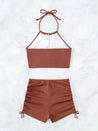 Halter Top & Swim Shorts Bikini Set