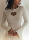 Heart Cut Out Corduroy Top