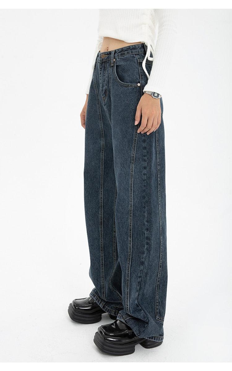  HEZIOWYUN Baggy Jeans for Women High Waisted Wide Leg Denim  Pants Loose Fit Vintage 90s Jean Streetwear Trousers(Blue,X-Small) :  Clothing, Shoes & Jewelry