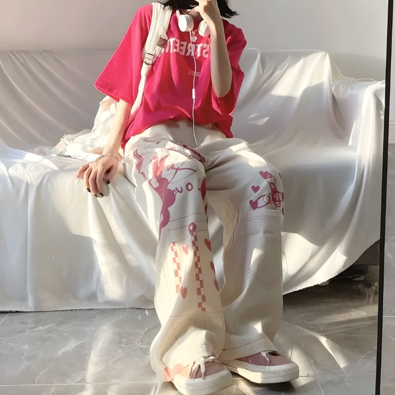 Kawaii Anime Girl Printed Pants