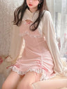 Kawaii Mini Dress & Crop Cardigan Two Piece Set