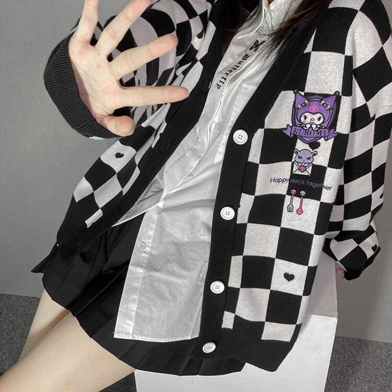 Kuromi Buttoned Black Cardigan