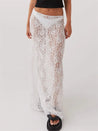 Lace Sheer Low Rise Maxi Skirt