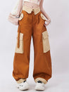 Orange Wide Leg Cargo Pants