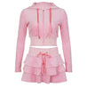Pink Aesthetic Skirt & Hoodie Two Piece Set