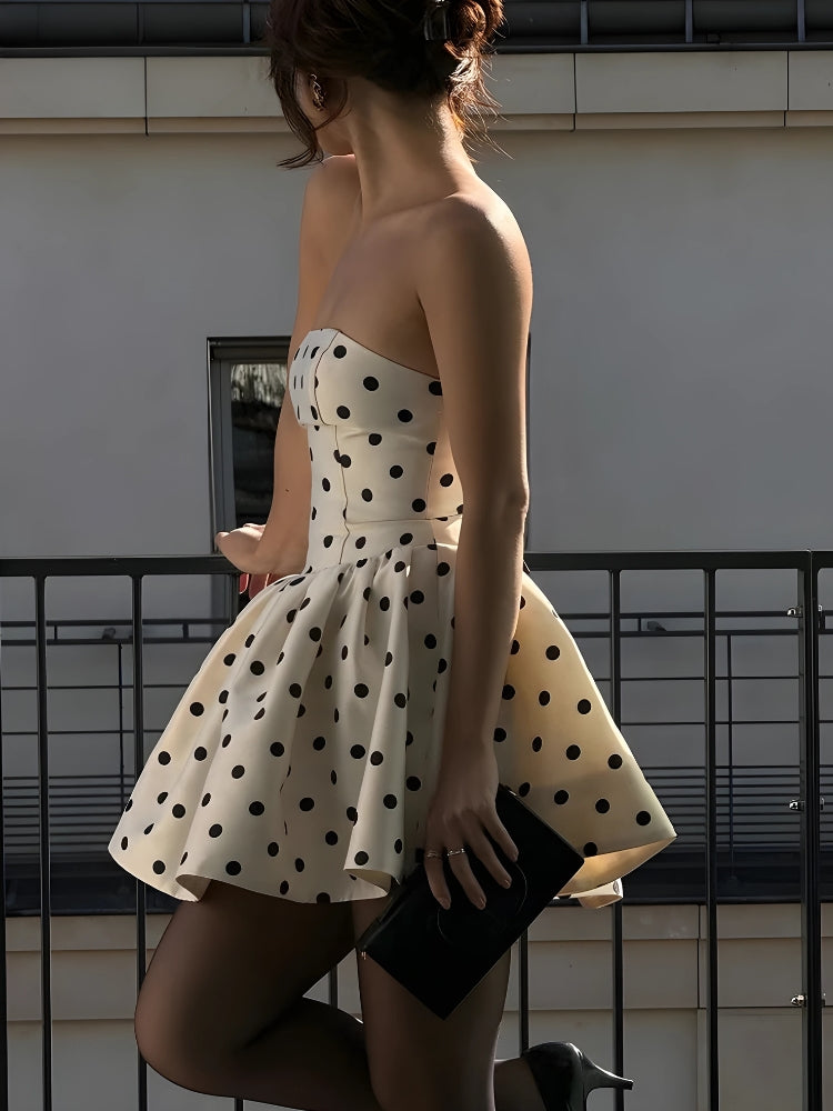 Polka Dot Preppy Mini Dress